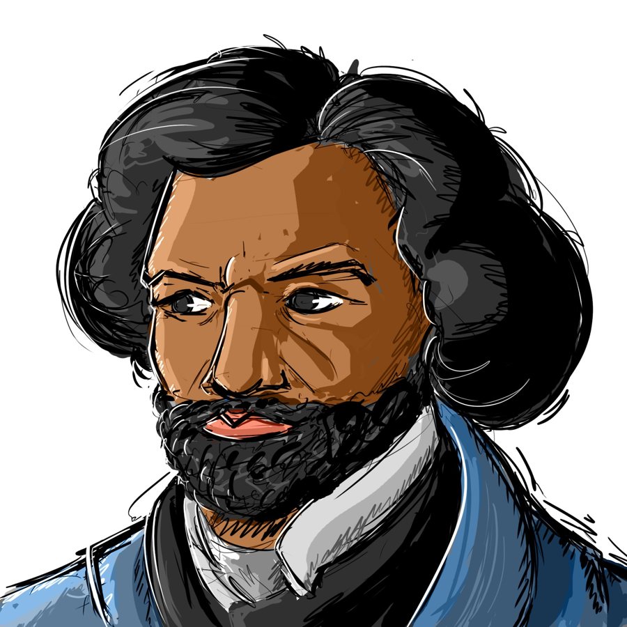 Illustration of Frederick Douglass from the game